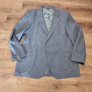 Vintage Men's Gray Two-Button Trego's Westwear Western Sport Coat Blazer 50L